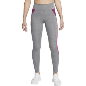 NIKE One Women's Mid-Rise Training Color-Block Leggings Gray/Purple, Sz M